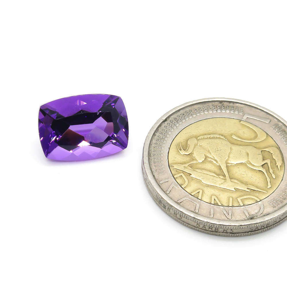6.66 ct Amethyst Purple Cushion Gemstone - Natural, High-Quality