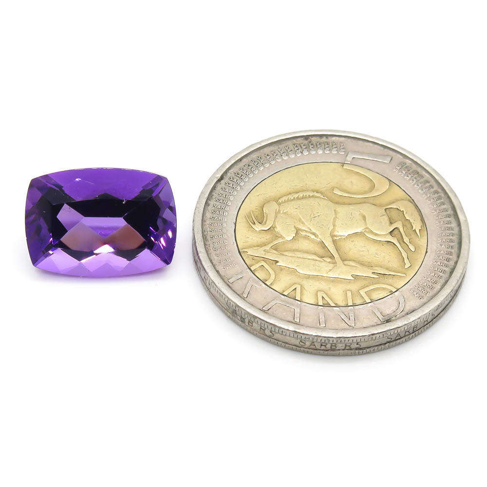 6.66 ct Amethyst Purple Cushion Gemstone - Natural, High-Quality