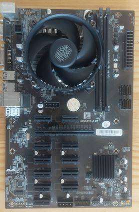Biostar B250 BTC-12P Motherboard + Intel Core i3-6100 + Cooler Master CPU Cooler