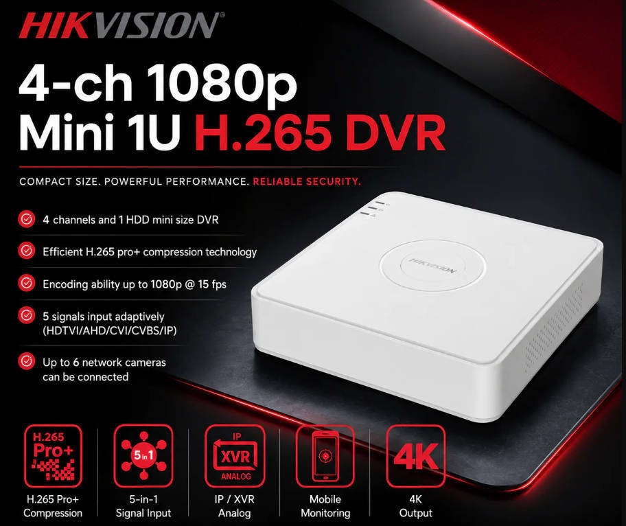 Hikvision DS-7104HGHI-M1, 4-channel Turbo HD DVR recorder
