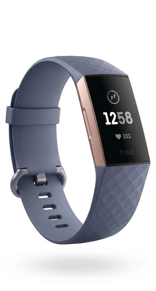 Fitbit Charge 3 Advanced Fitness Tracker - Rose Gold/Blue Grey (S & L Bands) Boxed
