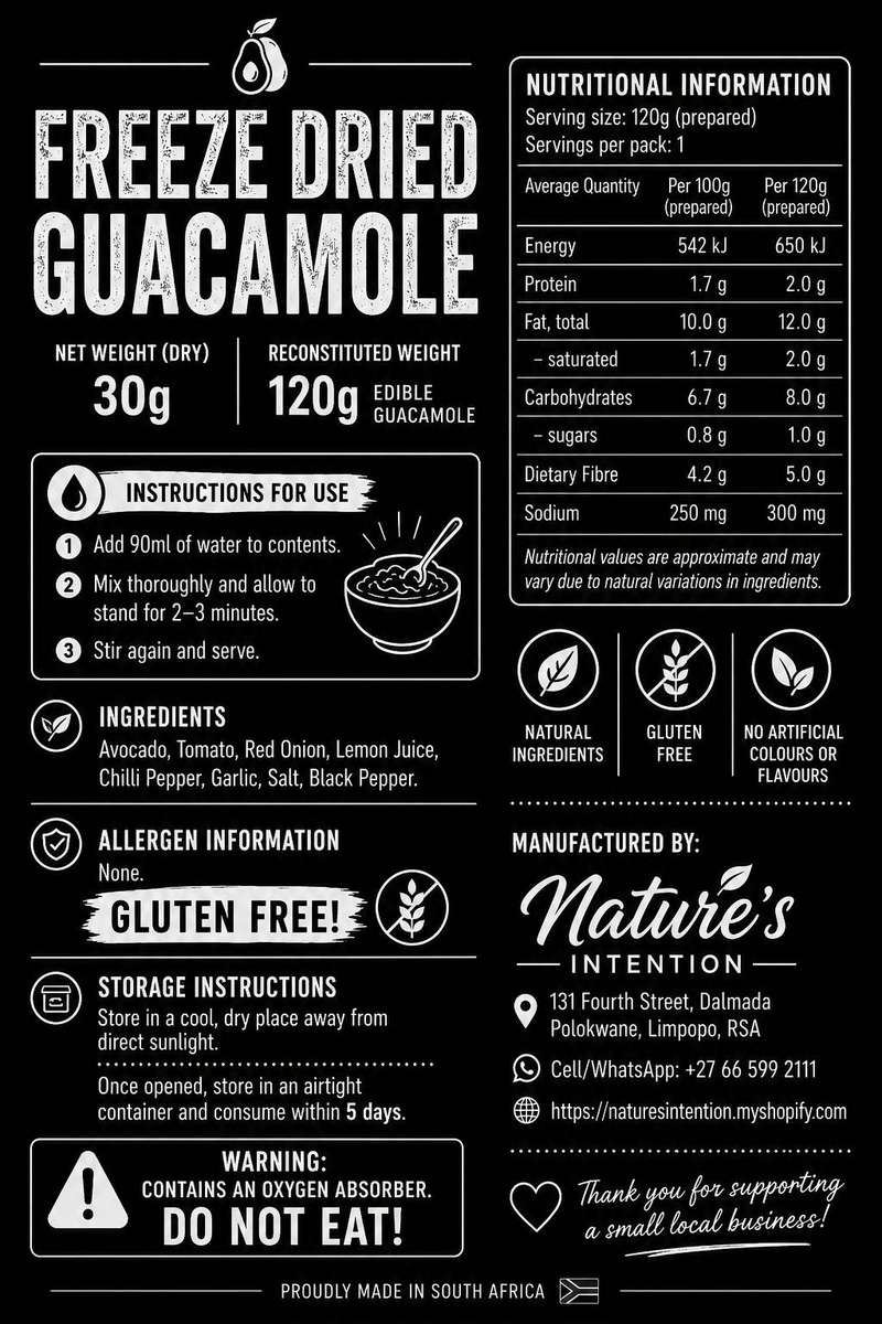 Guacamole - Hiking Meal Snack - Freeze Dried