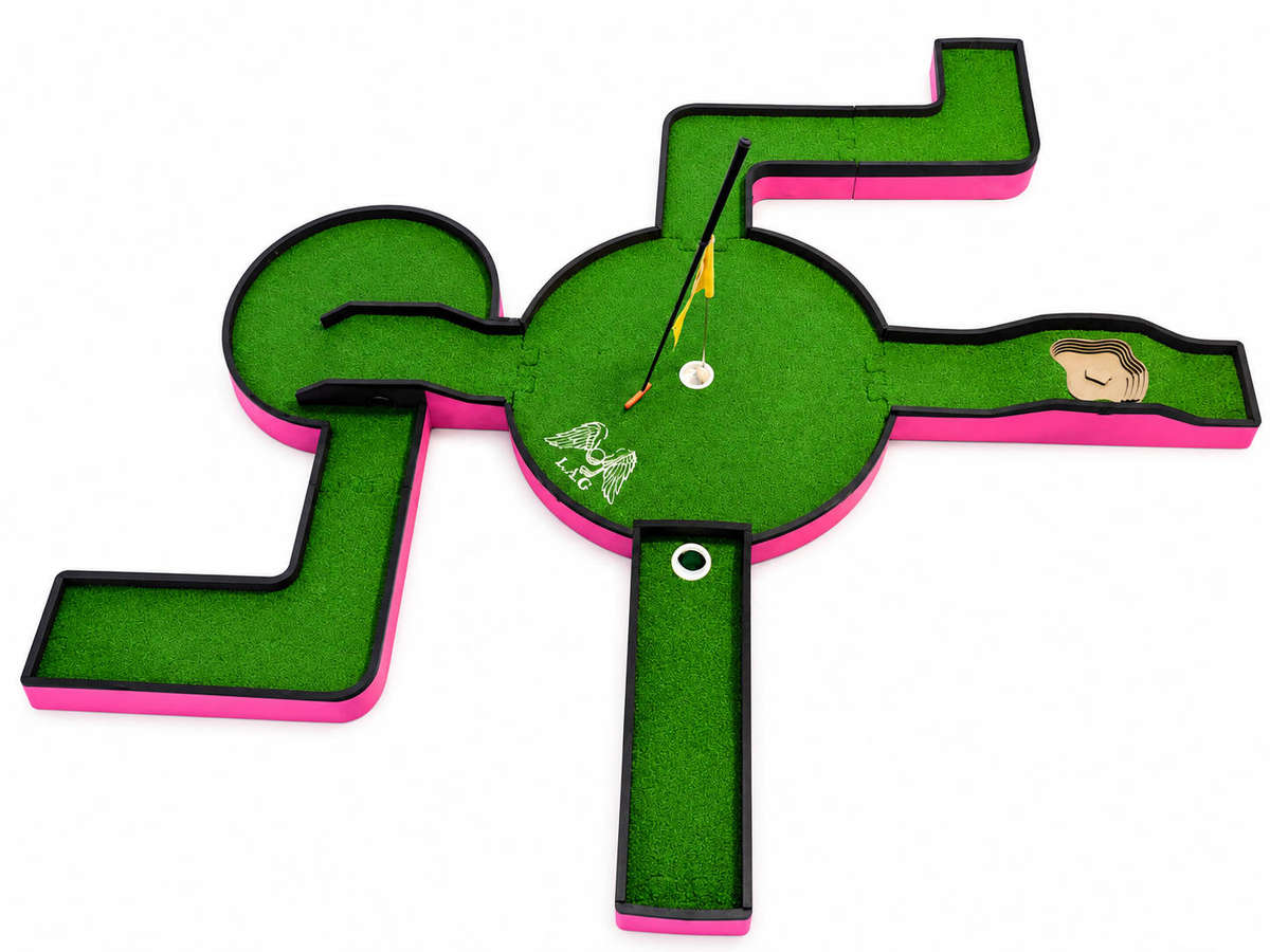 Mini Golf Puzzle Set Pink  7 Lane Modular Putt Putt Course 140+ Layouts