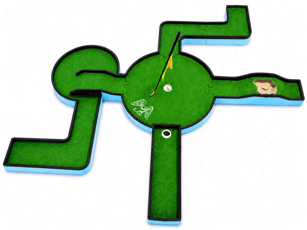 Mini Golf Puzzle Set Blue 7 Lane Modular Putt Putt Course 140+ Layouts