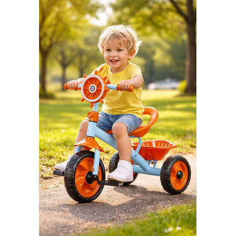 Kids 3 Wheel Scooter - Adjustable, Foldable, with Lights and Music Blue