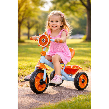 Kids 3 Wheel Scooter - Adjustable, Foldable, with Lights and Music White