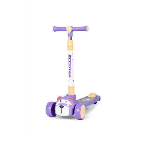 Kids 3 Wheel Scooter - Adjustable Foldable Stable Ride On Purple