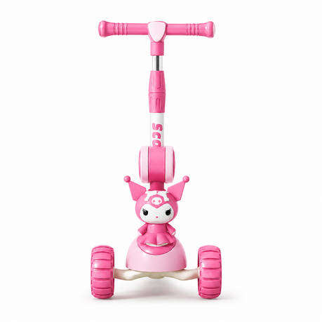 Kids 3 Wheel Scooter Adjustable Foldable with Lights & Music pink