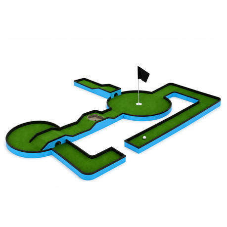 Mini Golf Puzzle Set Blue 7 Lane Modular Putt Putt Course 140+ Layouts