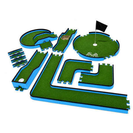Mini Golf Puzzle Set Blue 7 Lane Modular Putt Putt Course 140+ Layouts
