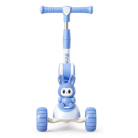 Kids 3 Wheel Scooter Adjustable Foldable with Lights & Music blue