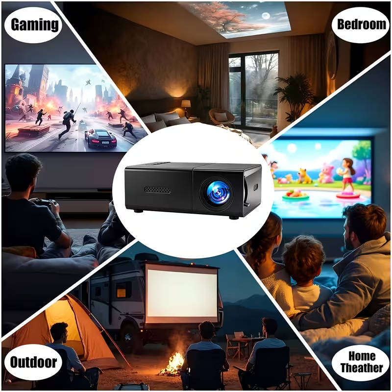 Intelligent Mini Projector, Featuring Tilt Correction Function and 180° Rotation Function, with Buil