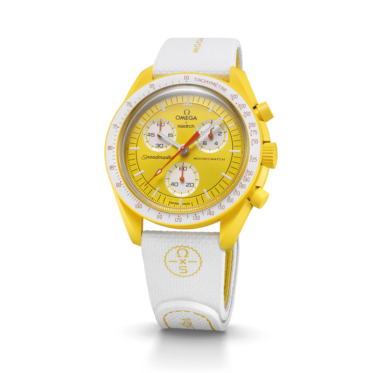 MOONSWATCH WHITE/YELLOW RUBBER STRAP