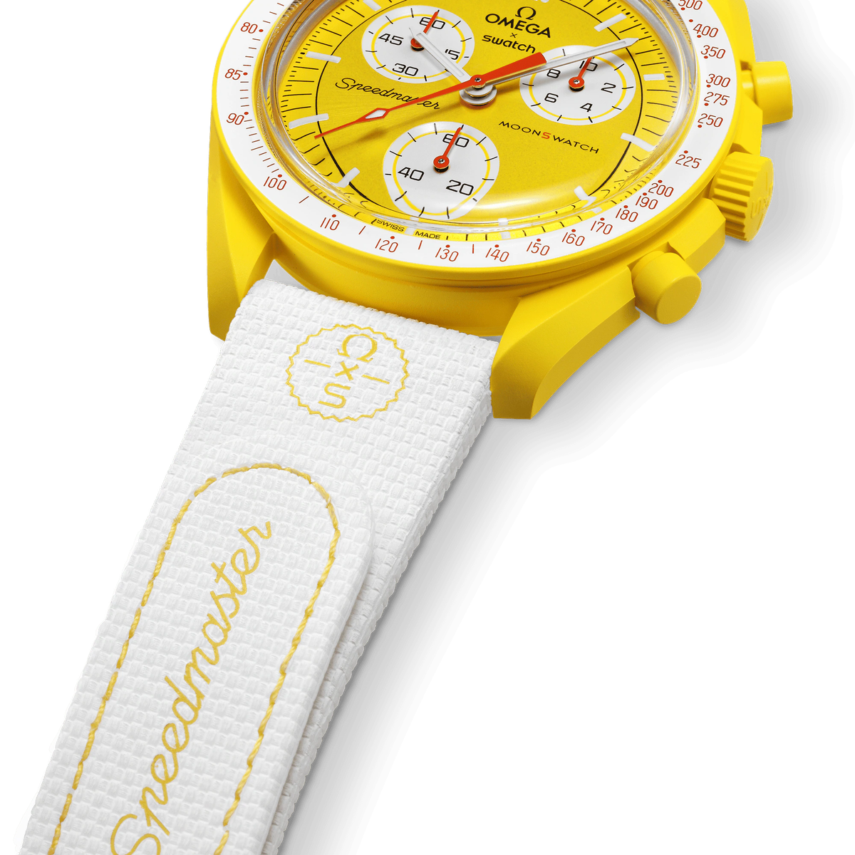 MOONSWATCH WHITE/YELLOW RUBBER STRAP