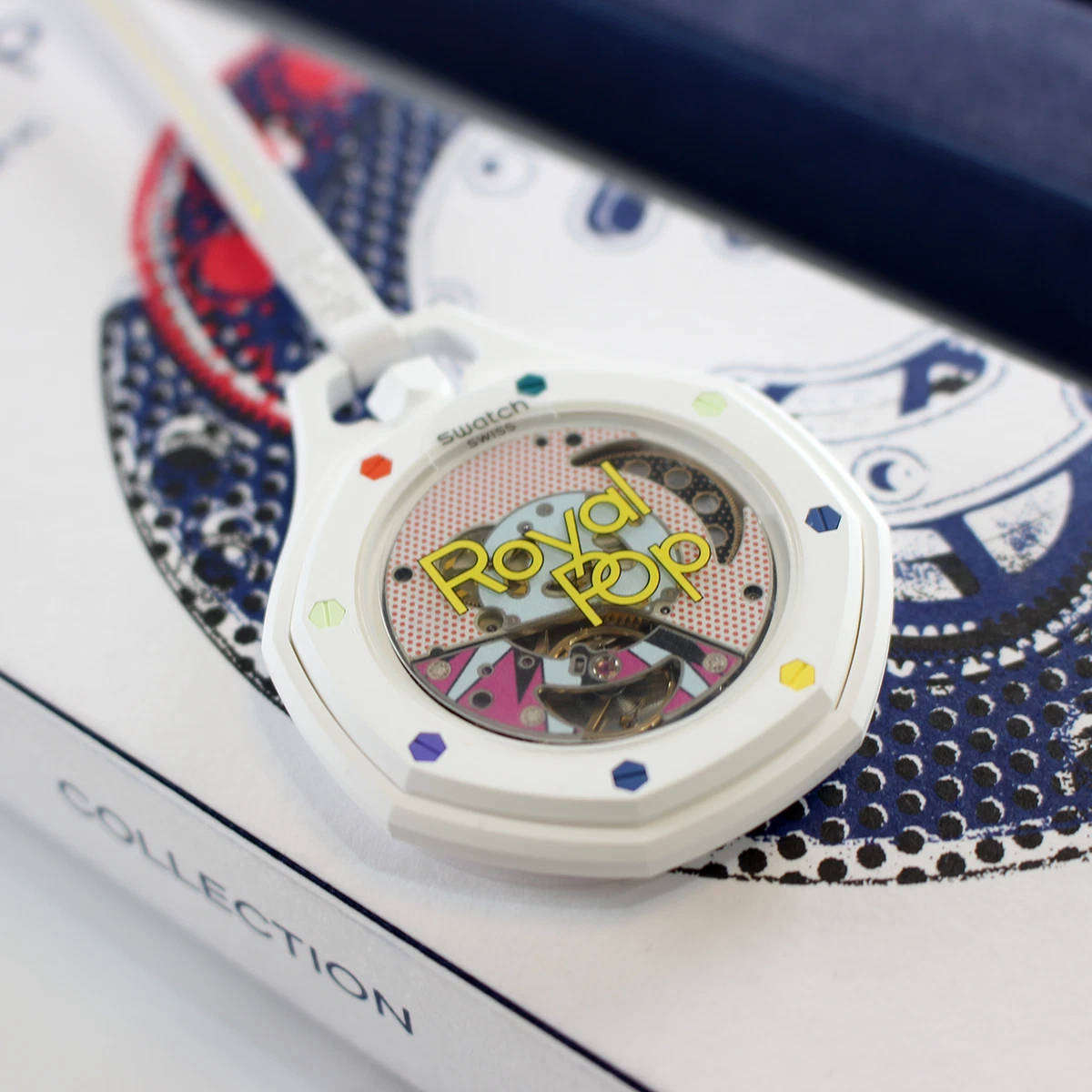 Swatch x AP Royal Pop HUIT BLANC SSX03W100N With Receipt And Papers