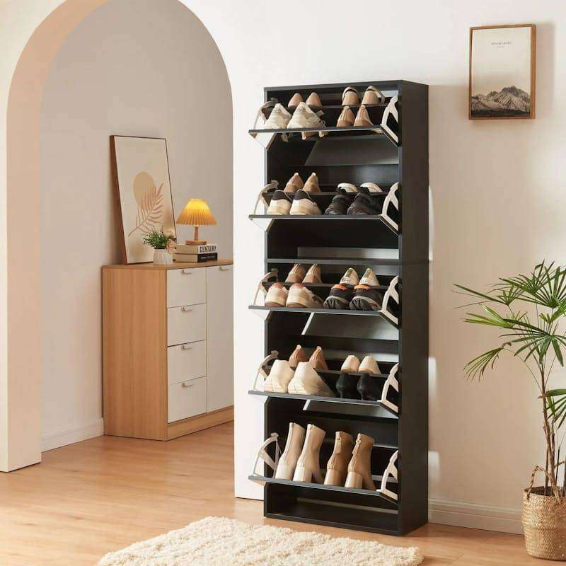 5 Tier Mirror Shoe Cabinet