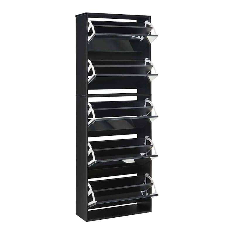 5 Tier Mirror Shoe Cabinet