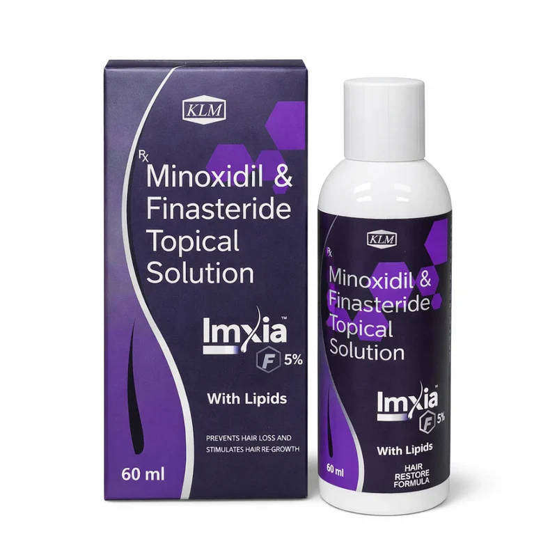 Imxia F5% Minoxidil and Finasteride Topical Solution 5%, 60ml with Lipids