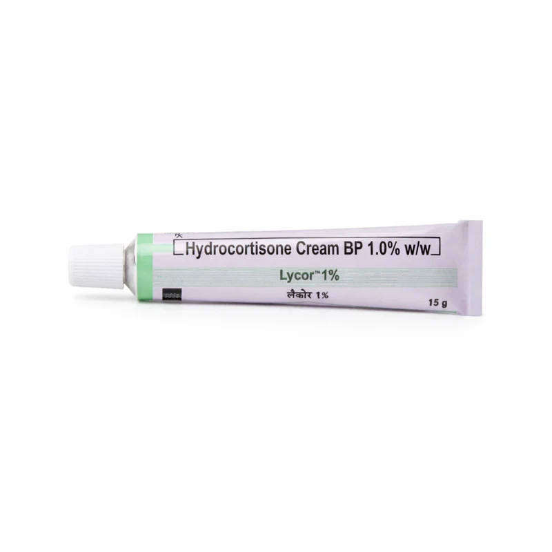 Hydrocortisone Cream BP 1% W/W 15g, Lycor 1% for Itching, Redness and Eczema