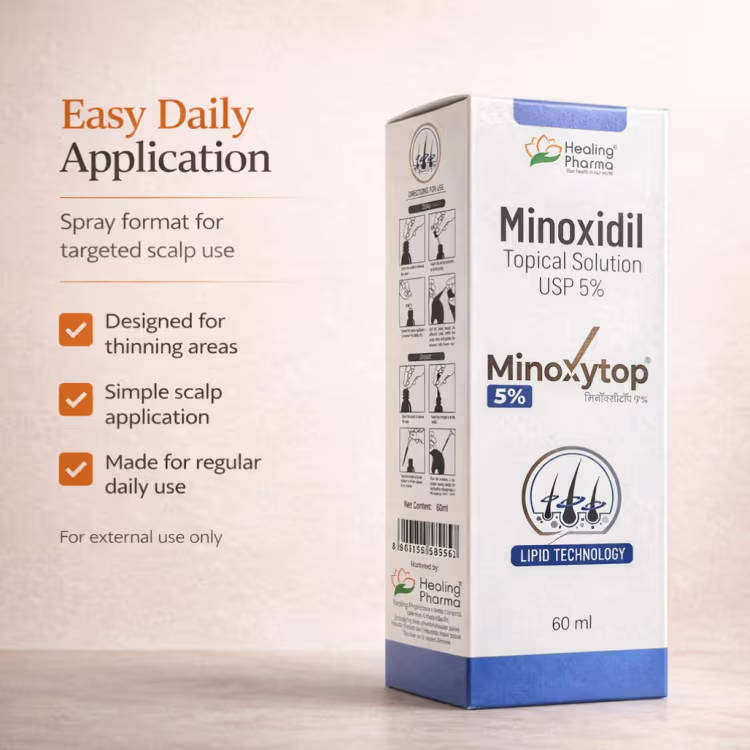 Minoxytop Minoxidil Topical Solution USP 5%, 60ml for Hair Regrowth and Thinning