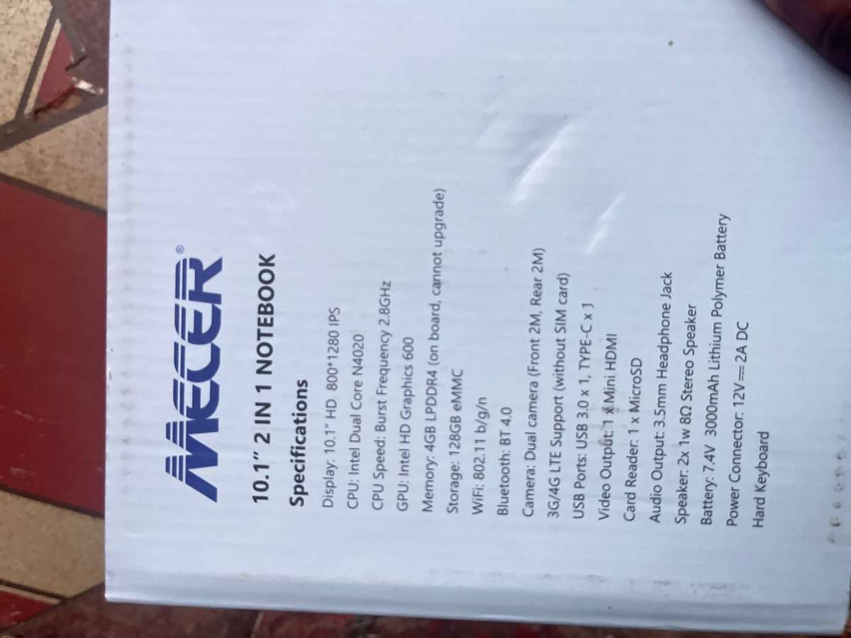 Mercer Xpress Executive 10.1-inch Tablet with Intel Celeron N4020, 4GB RAM, 128GB eMMC, 4G LTE