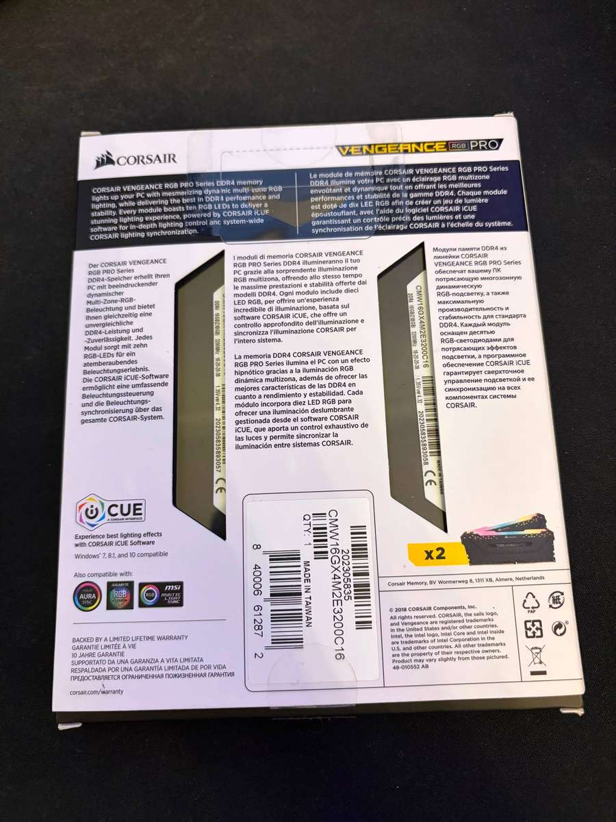 Corsair Vengeance 16GB 3200MHz RGB Pro DDR4 RAM