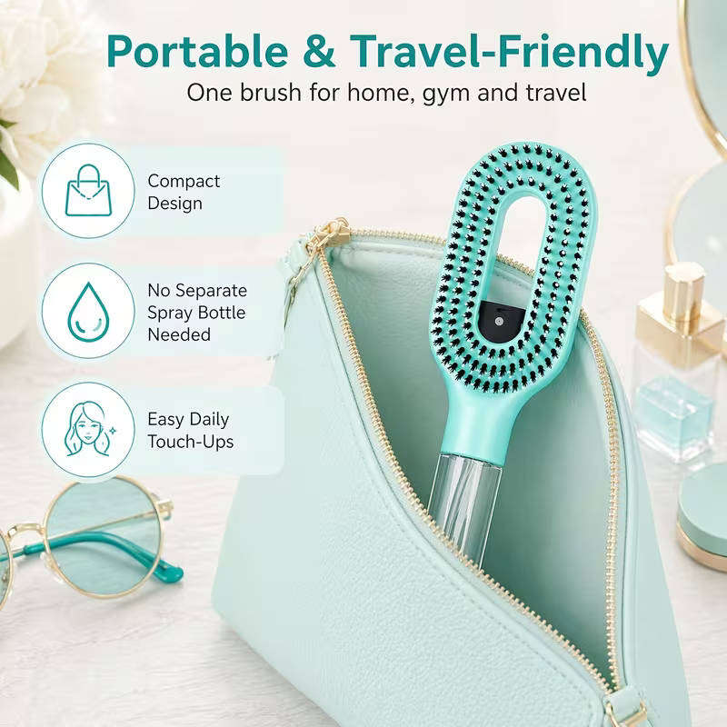 WANMEI 2-in-1 Hair Mist Spray Brush