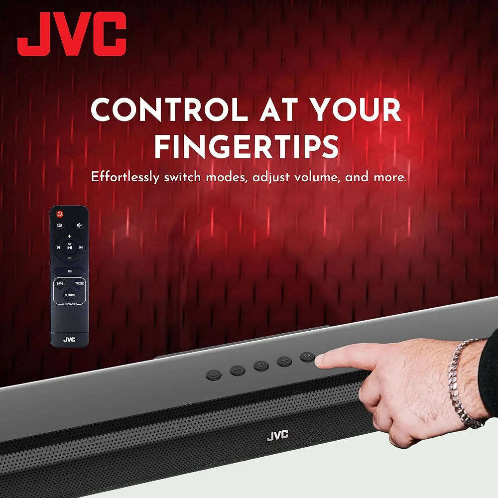 JVC 2.0 WIRELESS BLUETOOTH SOUNDBAR, CLEAR AND SMOOTH SOUND