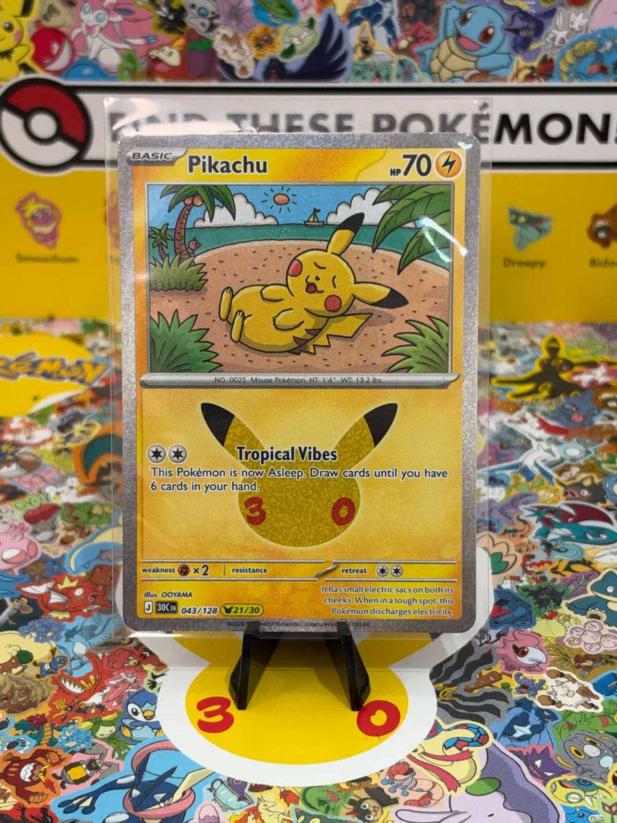Pokemon - Pikachu  043/128 - 30th anniversary