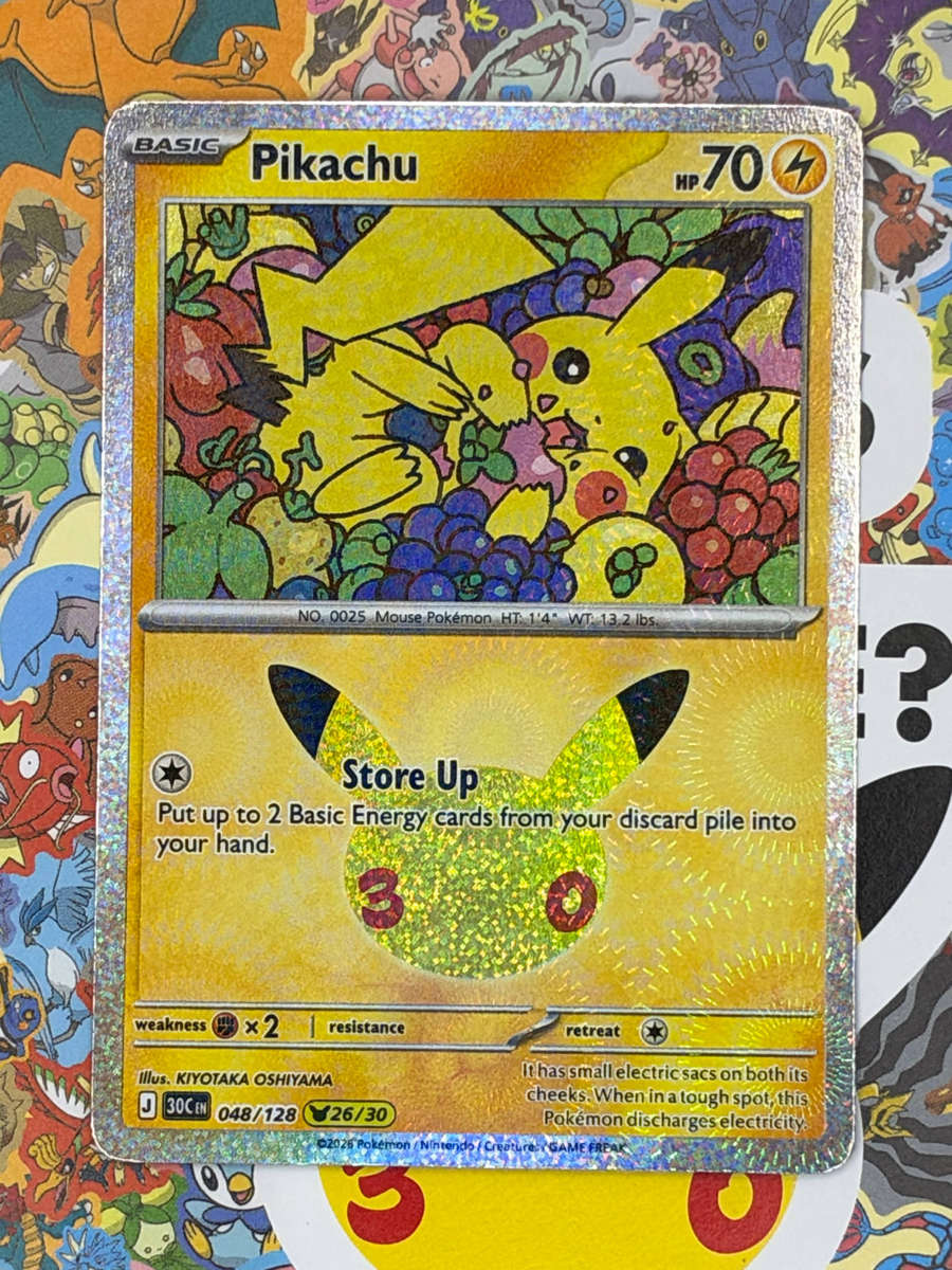 Pikachu #048/128 26/30  Pokémon 30th Celebration Holo