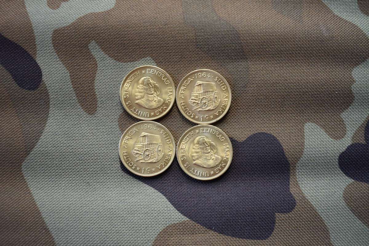 SOUTH AFRICAN 1964 1 cent COIN [4 PIECE SET]