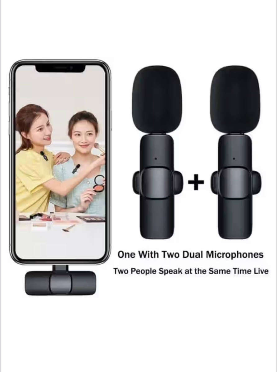K9 Wireless Dual Lavalier Microphone Portable Audio Video Recording