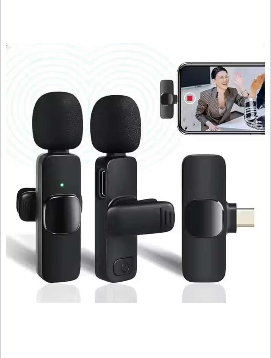 K9 Wireless Dual Lavalier Microphone Portable Audio Video Recording