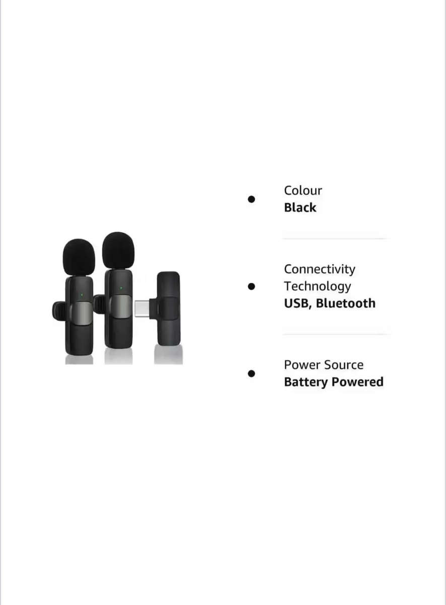 K9 Wireless Dual Lavalier Microphone Portable Audio Video Recording