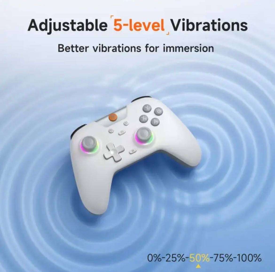 EasySMX X05 Wireless Gamepad Hall RGB Effect Controller For PC / Phone / Switch / Steam Deck(White)