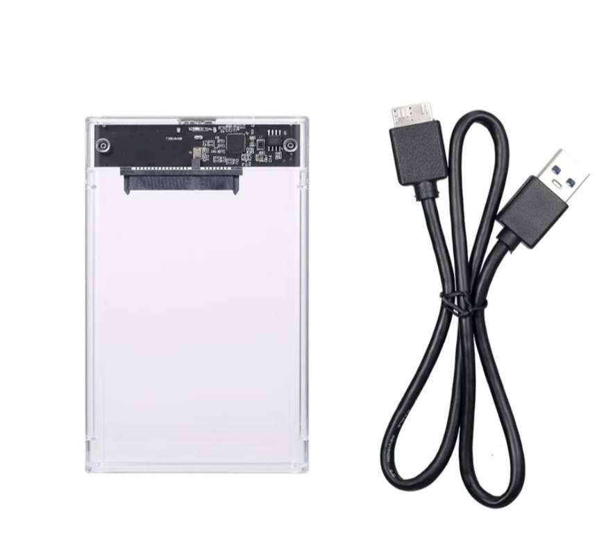 External Hard Drive Box Clear USB 3.0 to SATA Portable Hard Disk Case For 2.5 inch