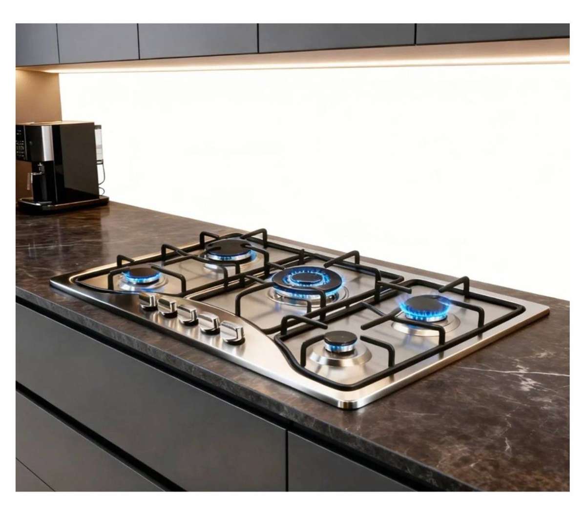 XMY 5-Burner Built-In Gas Hob - LPG - Stainless Steel