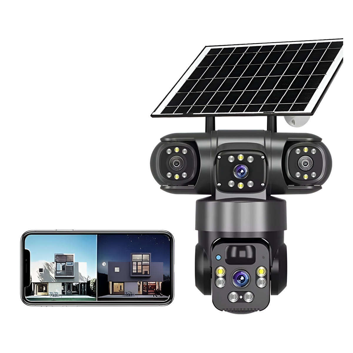 Triple Lens PTZ Solar Camera-4G, Outdoor, Easy Installation , App Control