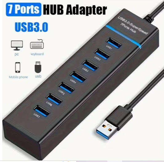 7 Port USB 3.0 Hub 120cm