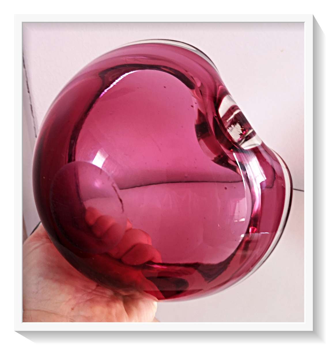 A Very Large Murano Ashtray Circa 1950s - In Pink and Purple Glass - Heavy Item - Dimensions 190mm *