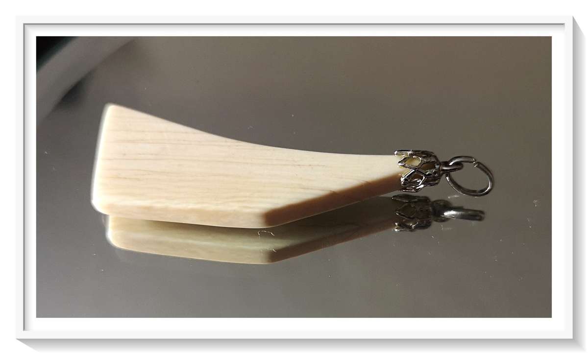 Rare Find - Angular Shaped Bone Pendant 35mm in Length- Hand-Made from Warthog Boar Tusk