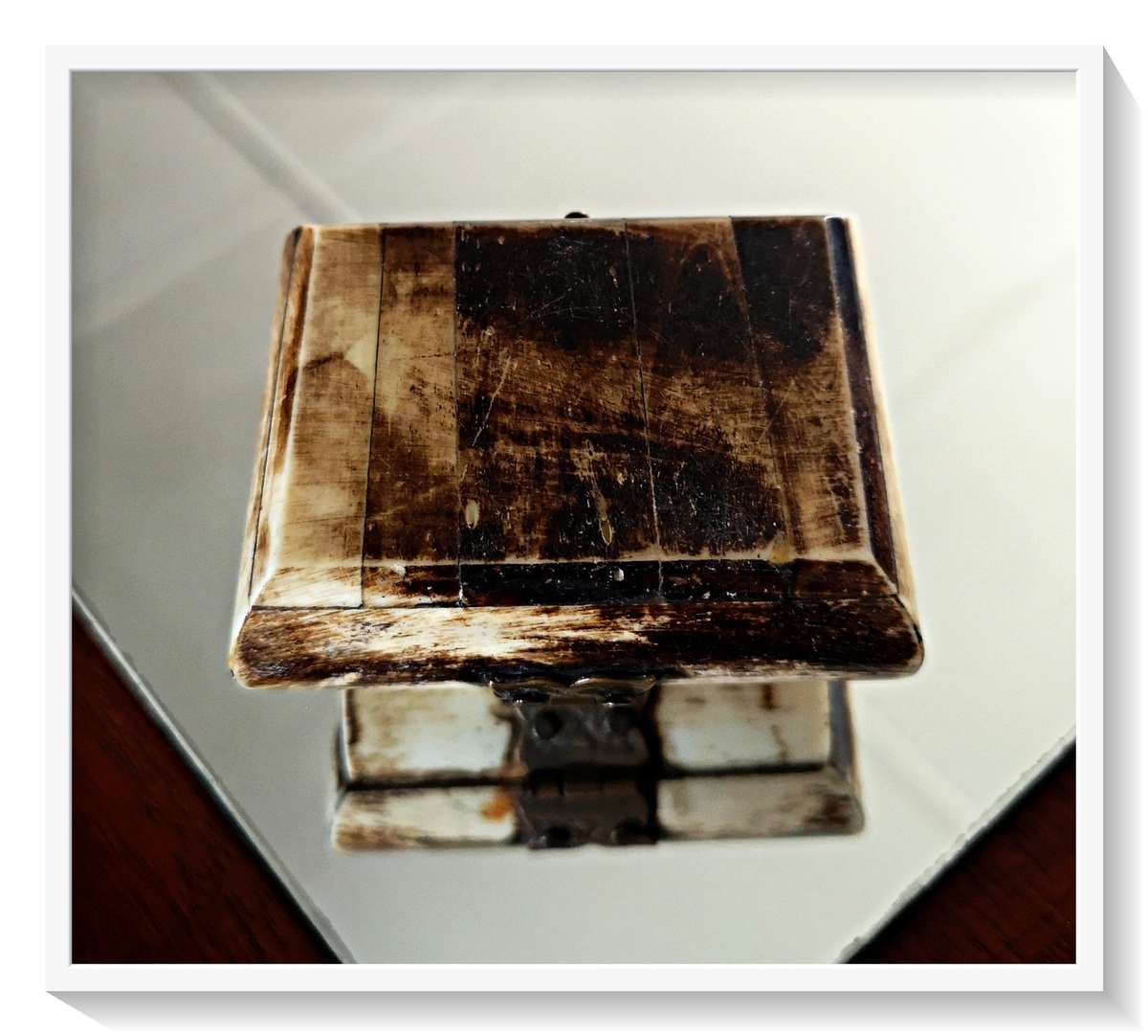 Small but Beautiful Camel Bone Trinket Box / Jewellery Box in Good Condition (65MM by 50MM)