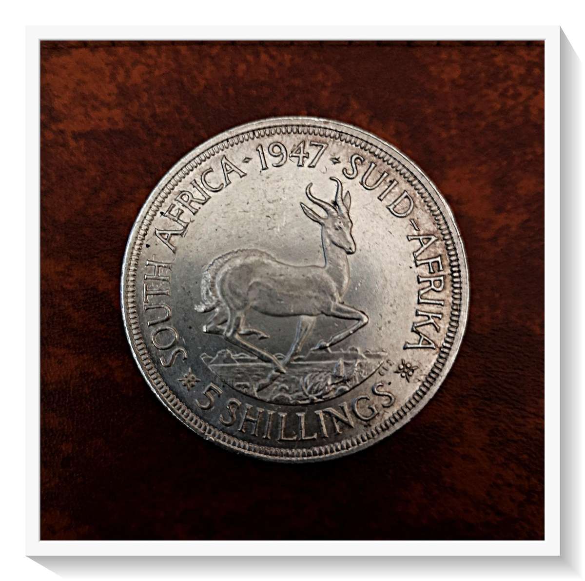 South Africa 5 Shillings Coin - 1947 - 80 Percent Silver Coin - Lucrative Investment Coin