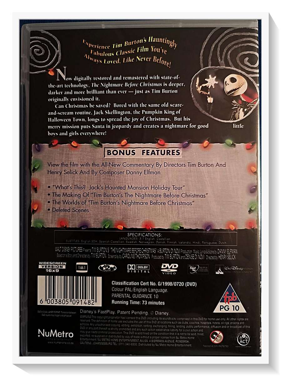 The Nightmare Before Christmas - Tim Burton - Two-Disc Collectors Edition - In Excellent Condition**