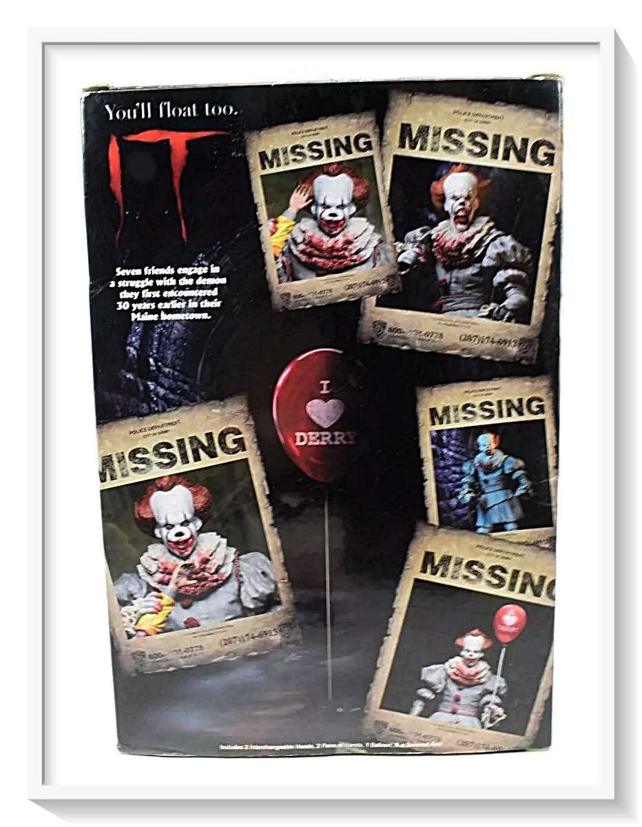 Stephen King IT: Pennywise with I LOVE DERRY Balloon - BOX:230mm by 160mm - Collectible Horror Toys*