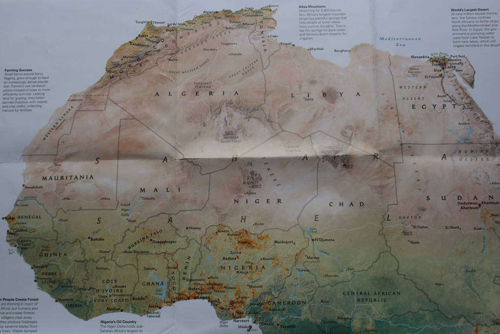 National Geographic Folded Map of Africa - The Human Footprint September 2005