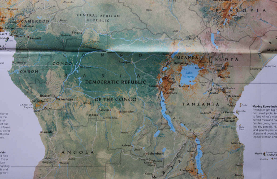 National Geographic Folded Map of Africa - The Human Footprint September 2005