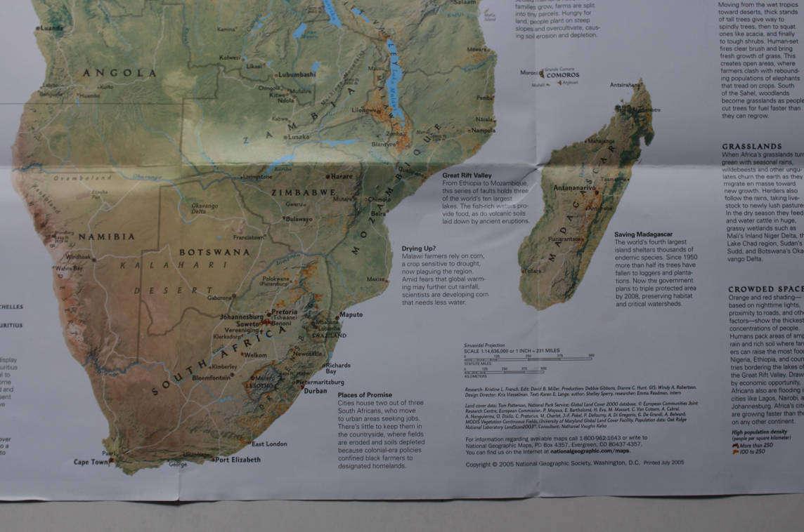 National Geographic Folded Map of Africa - The Human Footprint September 2005