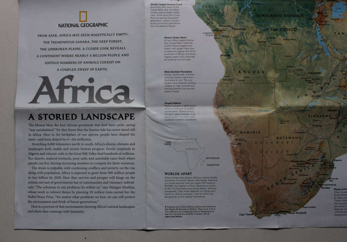 National Geographic Folded Map of Africa - The Human Footprint September 2005