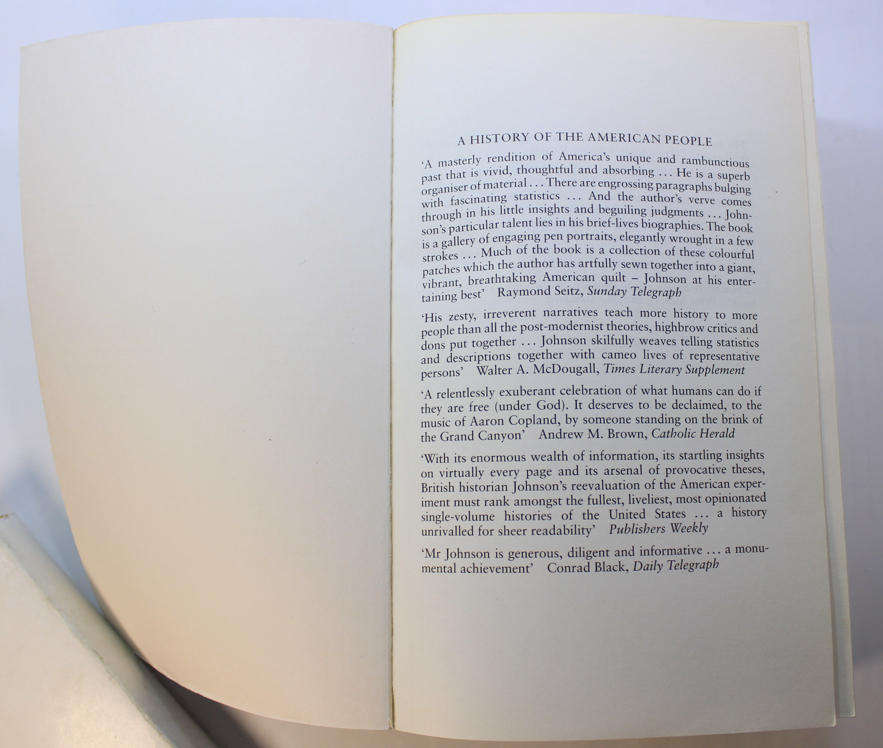 A History Of The American People by Paul Johnson Softcover Book